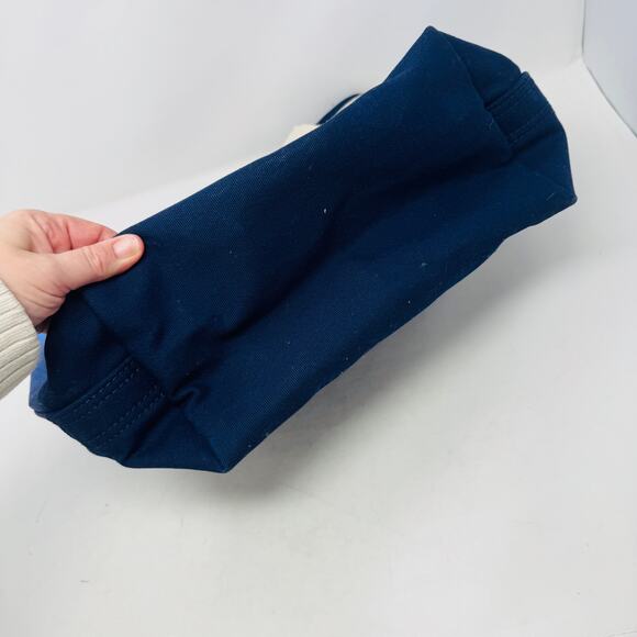 Land’s End Canvas Cream Navy Blue Ombre Tote Bag Shoulder Handles - Picture 5 of 8